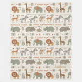 African Animal Parade Tribal Style ID1262 Fleecedecke (Vorderseite)