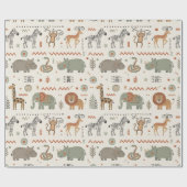 African Animal Parade Tribal Style ID1262 Geschenkpapier (Flach)