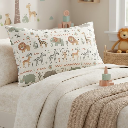 African Animal Parade Tribal Style ID1262 Kissenbezug