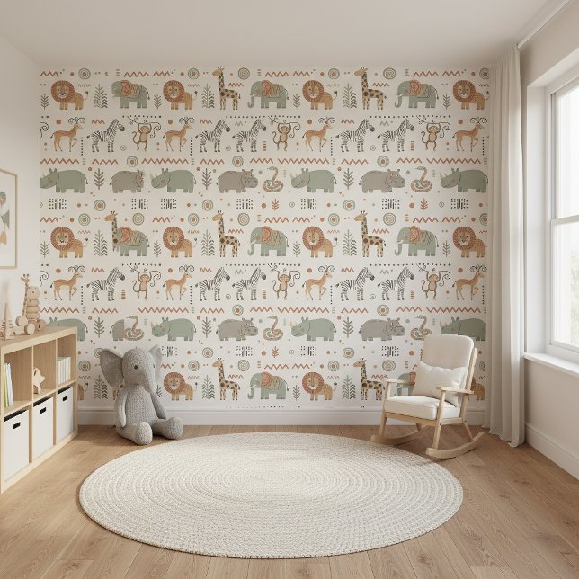 African Animal Parade Tribal Style ID1262 Tapete (Von Creator hochgeladen)