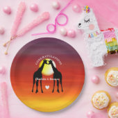 African Animal Safari Sunset Personalisiert Pappteller (Party)