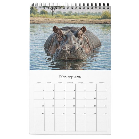 African Animals Calendar 2026 / African Wildlife Kalender (Feb 2026)