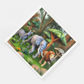  African animals in origame Serviette (Ecke)