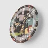 African Animals Pattern Runde Wanduhr (Winkel)