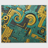 African Ankara Emerald Matrix Geschenkpapier (Flach)