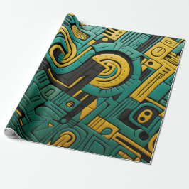 African Ankara Emerald Matrix Geschenkpapier