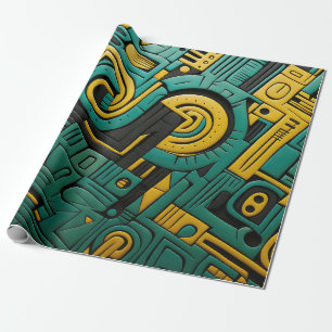 African Ankara Emerald Matrix Geschenkpapier