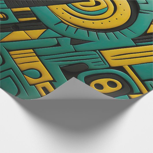 African Ankara Emerald Matrix Geschenkpapier (Ecke)