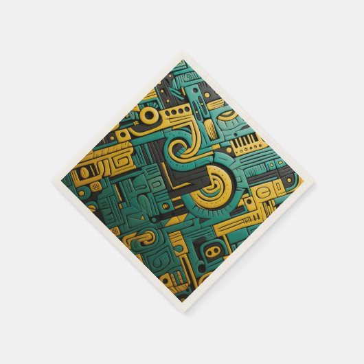 African Ankara Emerald Matrix Serviette (Ecke)