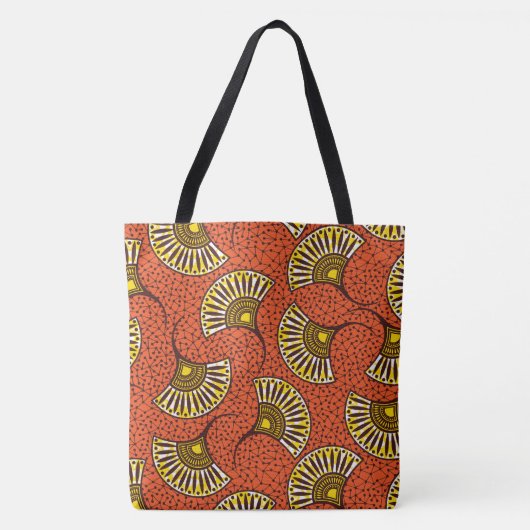 African Ankara Fan Pattern Tasche (Vorderseite)
