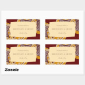 African Ankara Kitenge Gold Floral Gift Label Rechteckiger Aufkleber (Blatt)