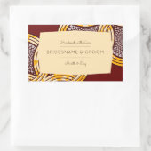 African Ankara Kitenge Gold Floral Gift Label Rechteckiger Aufkleber (Tasche)