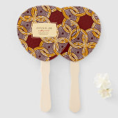 African Ankara Kitenge Gold Floral Hand Fans Fächer (Vorne und Hinten)