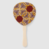 African Ankara Kitenge Gold Floral Hand Fans Fächer (Rückseite)