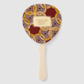 African Ankara Kitenge Gold Floral Hand Fans Fächer (Vorderseite)