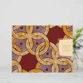 African Ankara Kitenge Gold Floral Program Cover (Stehend Vorderseite)