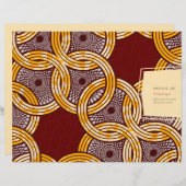 African Ankara Kitenge Gold Floral Program Cover (Vorne/Hinten)