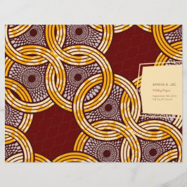 African Ankara Kitenge Gold Floral Program Cover