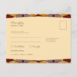African Ankara Kitenge Gold UAWG Meal Postcard Einladungspostkarte