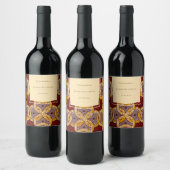 African Ankara Kitenge Gold Wine Label Weinetikett (Flaschen)