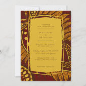 African Ankara Maroon Floral Wedding Einladung (Vorderseite)