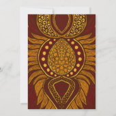African Ankara Maroon Gold Floral Wedite Einladung (Rückseite)
