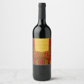 African Ankara Red Floral Wine Label Weinetikett (Vorderseite)