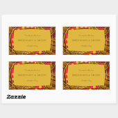 African Ankara Red Global Floral Gift Label Rechteckiger Aufkleber (Blatt)