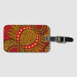 African Ankara Red Global Floral Luggage Gepäckanhänger