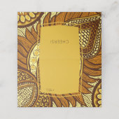 African Ankara Yellow Gold Floral Table Platzkarte (Außenseite Aufgefaltet)