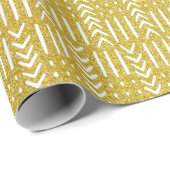 African Arrow Mud Cloud Design Gold Glitzer Geschenkpapier (Rolleneckpunkt)
