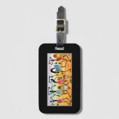 African Art Abstrakt Phantastisch Dancers Gepäckanhänger (Vorderseite Vertikal)