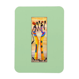 African Art Celebration Dance Watercolor Magnet