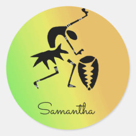 African Art, Colorful, Phantastisch Silhouette Dan Runder Aufkleber