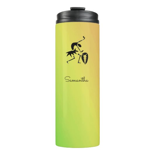 African Art, Colorful, Phantastisch Silhouette Dan Thermosbecher (Vorderseite)