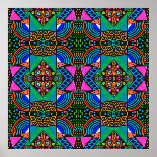 African art drawing. Seamless aztec pattern. Chero Poster (Vorne)