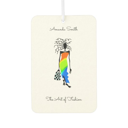 African Art, Elegant und stilvolle Modedame Autolufterfrischer (Vorderseite)