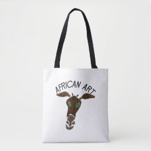 African Art Giraffe Head Tasche