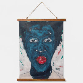 African Art Hanging Tapestry Wandteppich Mit Holzrahmen