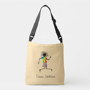 African Art, Niedlich Happy Dancer Birthday Tragetaschen Mit Langen Trägern