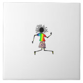 African Art, Niedlich Happy Dancer Fliese (Vorderseite)