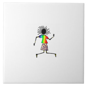 African Art, Niedlich Happy Dancer Fliese