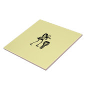 African Art Niedlich Silhouette Music Girl Fliese (Seite)