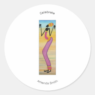 African Art Niedlich und stilvoll Girl Birthdyay Runder Aufkleber