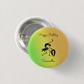 African Art, Silhouette Dancer Colorful Button (Vorne & Hinten)