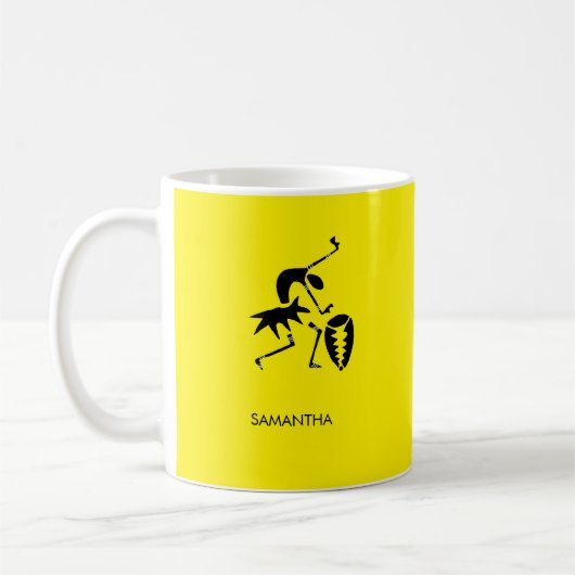 African Art, Silhouette Dancer Colorful Kaffeetasse (Links)