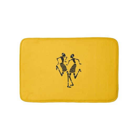 African Art Silhouette Dancers Badematte (Vorderseite)