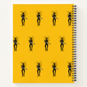 African Art, Silhouette Guitarist Pattern Notizblock (Rückseite)