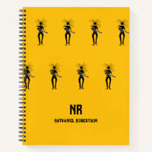 African Art, Silhouette Guitarist Pattern Notizblock (Vorderseite)