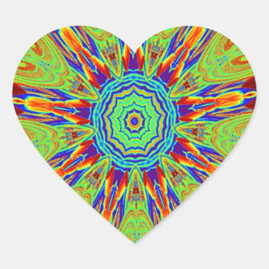 African Asian European Ethnic Pattern Herz-Aufkleber (Vorderseite)